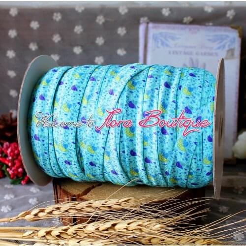 FLRA Elastic2016 bird flower printed elastic printed fold over elastic wholesale 5/8 foe