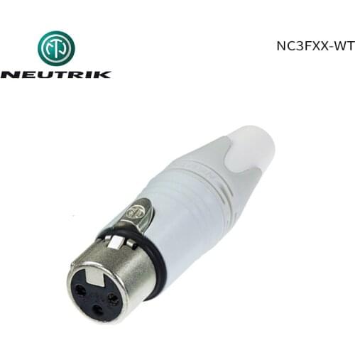 NEUTRIK NC3FXX-WT Fever High-End Female cannon XLR Cable Connector white painted housing silver contacts Microphone plug