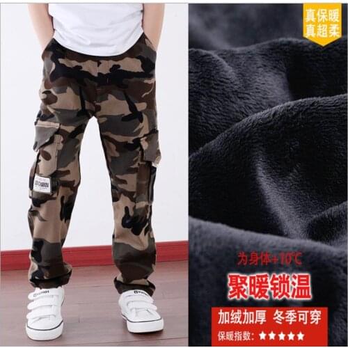 Camouflage Pants Kids Boys Pants Cotton Long Teenage Boys Clothing Camo Pants Big Kids Winter Trousers 3 4 6 8 10 12 14 16 Year