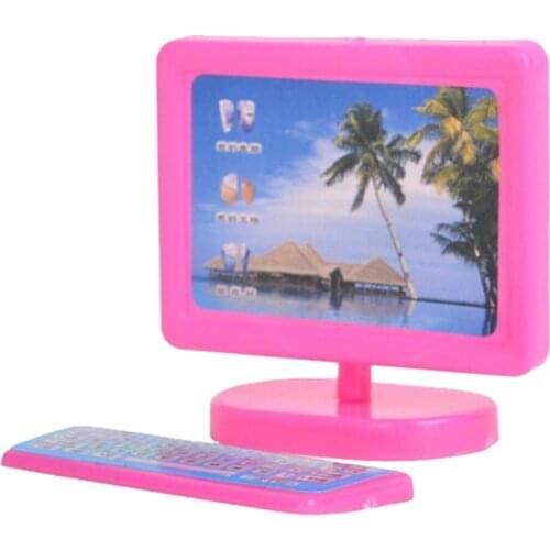 Dollhouse Miniature Modern Computer Furniture For Doll Children Toy Furniture For Dolls Creative Gift Random Color