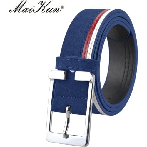 Maikun Mens Belts Leather Belts for Men Belt Metal Pin Buckle Belt for Casual Jeans High Quality Brand Male Strap 4 Colors