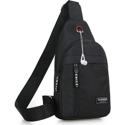 Small Canvas Headphone Plug Crossbody Bags Mini Simple Sling Bag Outdoor Sport Shoulder Chest Daily Picnic Messenger Bag For Men