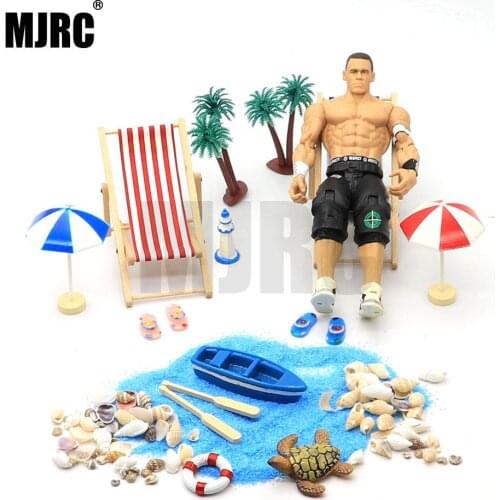 MJRC 2019 new mini doll house RC scene beach decoration can be applied to 1/10 simulation climbing car 1/12RC car Beach scene