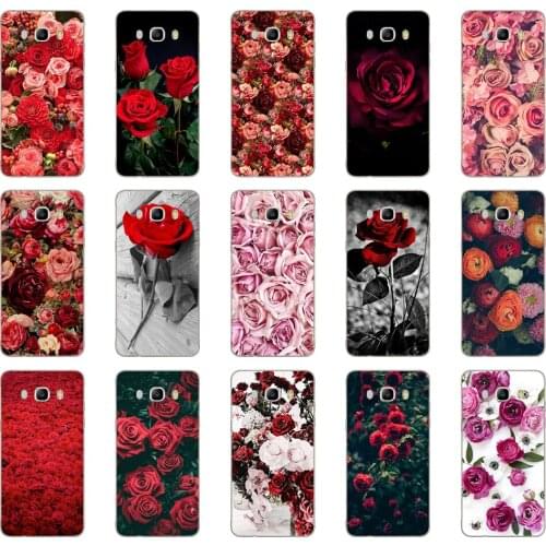 06DD Beautiful Garden Red Roses Flowers Soft Silicone Case Cover for Samsung Galaxy a3 a5 2017 A6 A8 2018 j3 j5 j7 2016 2017