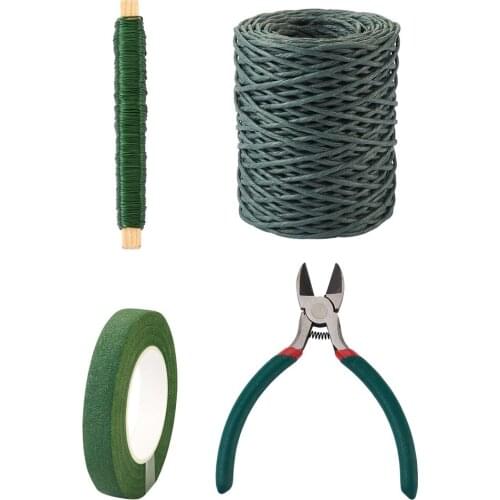 1Set Iron Metal Wire with Crepe Paper and Side Cutting Pliers Jewelry Making Tool Kits