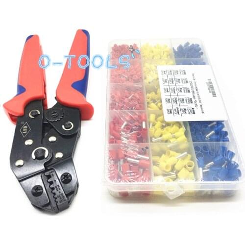 Mini plier cable ferrule crimping tool with 1000pcs Cable Wire Terminal Connector Crimp Tool Kit Set