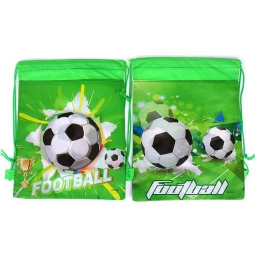Football Non-woven Drawstring Bag Backpack Kids Travel School Decor Gift Bags