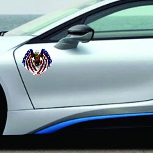 Newest Car Decal Flying Hawk Auto Truck Hood Side Eagle USA Flag Sticker Car Accessories Car-styling Stickers Decals