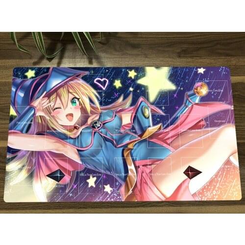 NEW Anime Dark Magician Girl Playmat Trading Card Game DMG Yugioh Play Mat Moese Pad With Zones + Free Bag Gift