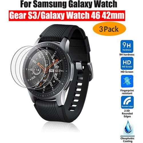 New Tempered Glass Screen Protector For Samsung Galaxy Watch 46MM 42MM Protective Glass Film for Galaxy Watch Watch Band Gear S3