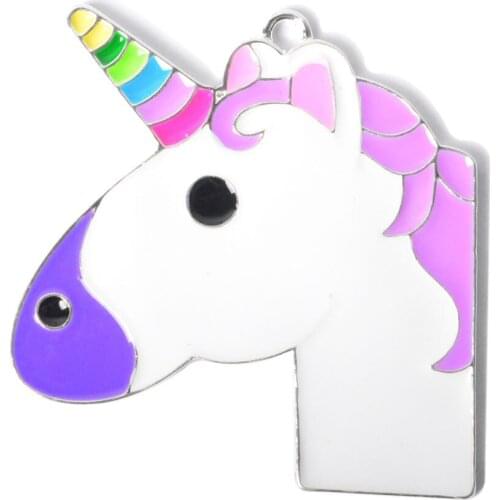 Unicorn Pendant Neckalce Charms Jewelry Pendulum Pendule Pendulo Stone Dogtag Dragon Opal Bag Accessories Pendentif Women Friend