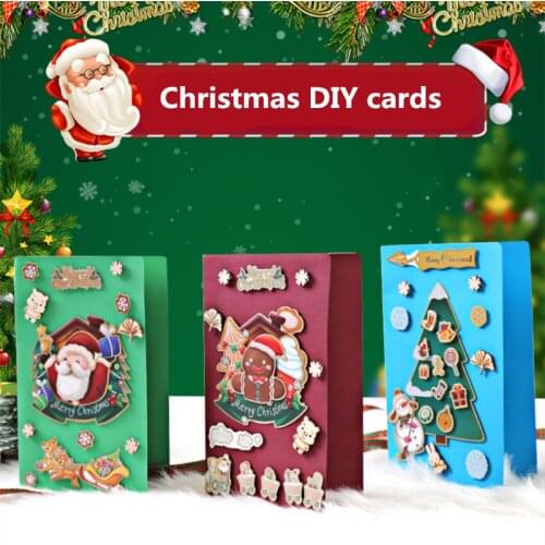 DIY Merry Christmas Greeting Card Creative Handmade Cute Message Card Blessing Greeting Card Christmas Party Decoration Postcard