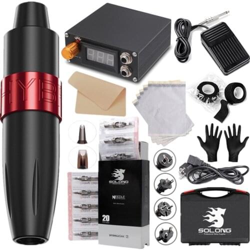 Professional Tattoo Kits Tattoo Permanent Makeup Beauty Machine Set Tattoo Rotary Pens Box Cartridge Needle for Tattoo Artist