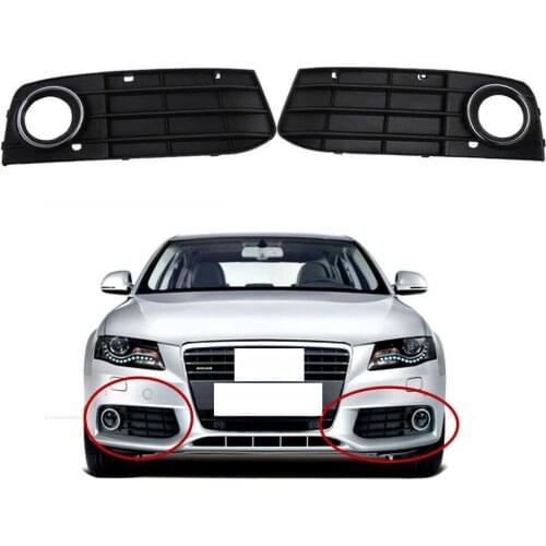 Fog Light Bumper Grilles Grill Set of 2 Left+Right For Audi A4 A4L B8 2009-2012 8KD 807 681 01C ; 8KD 807 682 01C