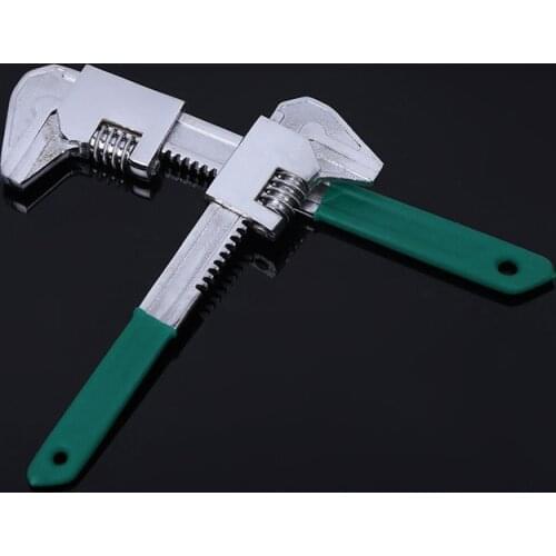F Type Adjustable Wrench with Plastic Handle, Mirror Car Wrench, Olecranon Large Opening Right-angle Water Pipe Wrench