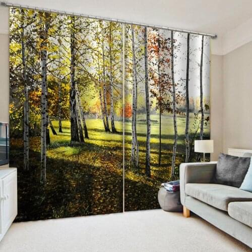 Luxury Blackout 3D Window Curtain For Living Room forest curtains 3D Curtains For Living Room office Bedroom