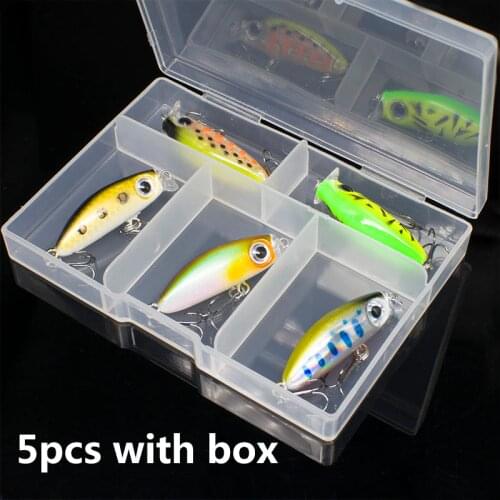 Fishing Lures 5pcs with box Mini Micro Popper Pencil Jerkbait Bass Pike Carkbait Wobblers Swimbait Professional Hard Bait