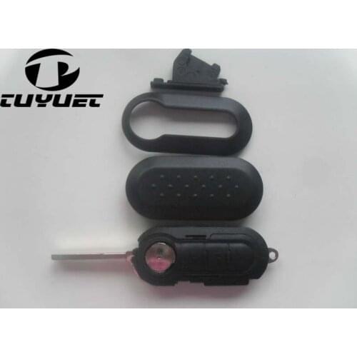 3 Buttons Folding Flip Remote Key Case Shell For Fiat 500,Palio,Bravo,Sheina,Stilo Punto Seicento With Logo