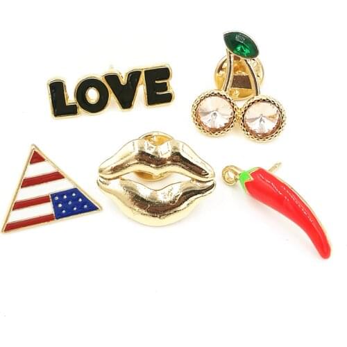 TimLee Brooches Lips For Clothes
