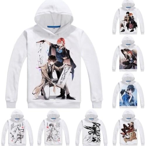 Atsushi Nakajima Osamu Dazai Mens Hoodies Bungo Stray Dogs Bungo Sutorei Doggusu Sweatshirt Streetwear Anime Hoodie Long Hooded