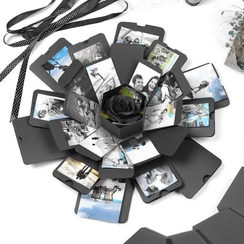 Creative Explosion DIY Photo Album Box Hexagonal Photo Album Scrapbooking Bomb Box for Birthday Valentines Day Wedding Gifts#38