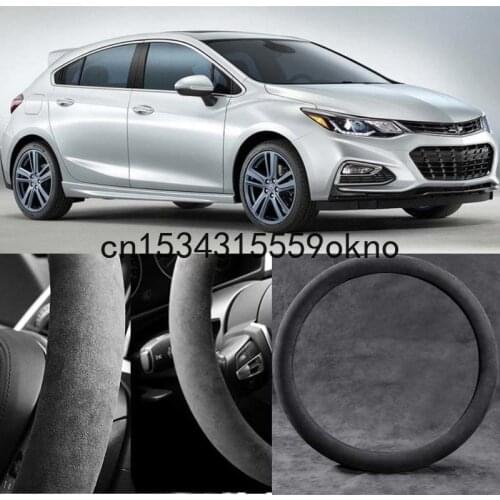 For Chevrolet Cruze Car Steering Wheel Cover Black Alcantara Suede Car Accessories