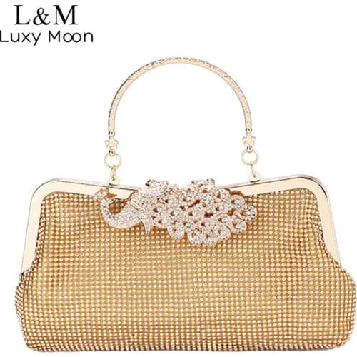 Women Luxury Diamond Designer Clutch Bag Wedding Bridal Party Evening Bag Gold Silver Exquisite Small Purses And Handbags X634H