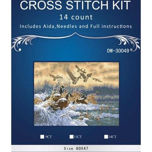 Top Quality Lovely Counted Cross Stitch Kit Winter Retreat Flight Widgeon Duck Swan Animal Animals Snow Lake dim 352