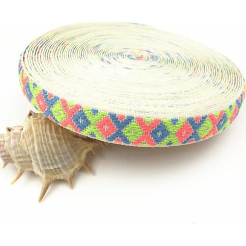 10Yards 10mm 3/8" Three Color Letter Pattern Splied Woven Jacquard Ribbon Sewing Hat Curtain Clothing Ornaments Party Accessory