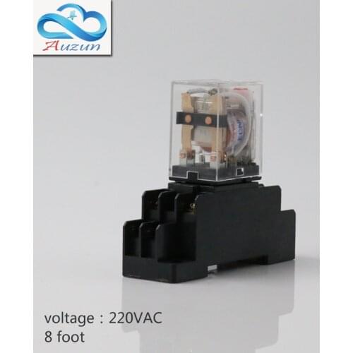 10 pieces hh52P small AC220 v relay with intermediate relay lamp base current is 5 a silver contact eight feet