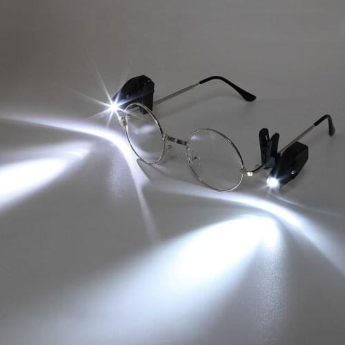 2pcs Flexible Book Reading Lights Night Light For Eyeglass and Tools Mini LED Eyeglass Clip On Universal Portable
