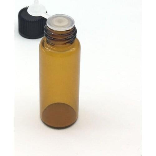 20pcs 5ml Mini Amber Glass Bottles Essential Oil Bottle with Orifice Reducer Siamese Plug Sample Vials