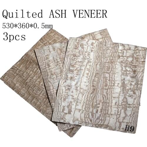 3 pieces Quilted ASH Electric Guitar Veneer Guitar Body Veneer Guitar Parts High Quality530*360*0.5mm