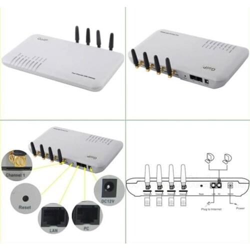 4 Channels VOIP GOIP Gateway 4 sim GSM Gateway 4 Port Support Sim Bank