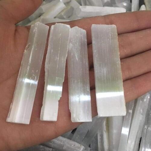 4pcs Natural Selenite Quartz Crystal Sticks Quartz Crystal Chips Natural Stones and Minerals Specimen For Air Cleanning