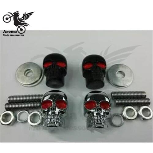 6MM skull decal motorcycle screw license plate fixation motorbike decal screws with nut human skeleton decoration black sliver