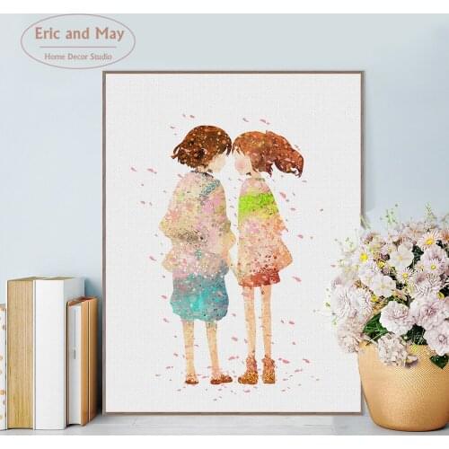 Anime Girl Cherry blossoms Posters and Prints Wall art Decorative Picture Canvas Painting For Living Room Home Decor Unframed