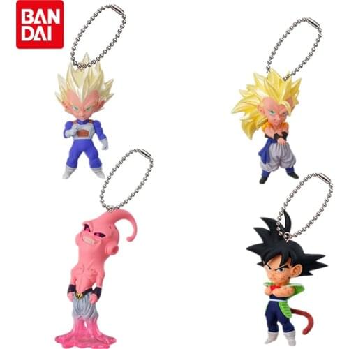 BANDAI Genuine Gashapon Dragon Ball Super UDM V07 Goku Buu Vegeta IV Pendant Dolls Keychains Model Toys