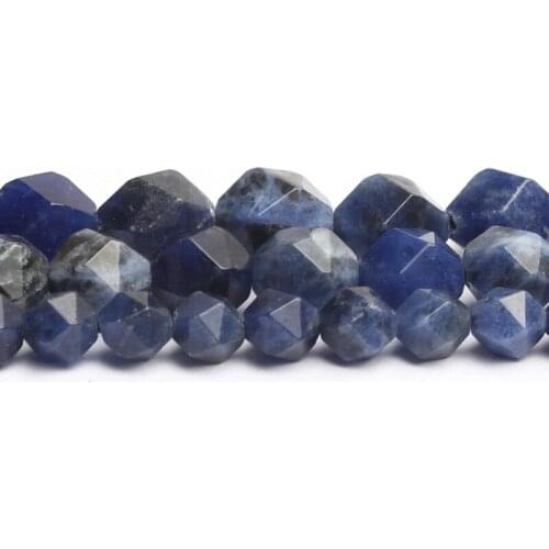 6/8/10mm Natural Faceted Blue Sodalite Stone Beads Loose Spacer Beads For Fashion Accessories Jewellery Making 15 inch