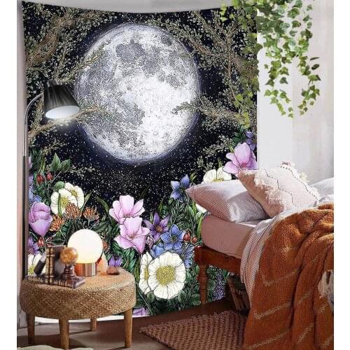 Colorful flowers pattern Tapestry Wall Hanging Dorm Decor Art Wall Tapestry Hippie Wall Carpet Psychedelic Tapestry 95x73cm