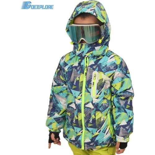 Goexplore Ski Jacket Children 110-164 Outdoor Waterproof Breathable Warm Winter Thicken Boys Girls Snow Snowboard Jacket Kids