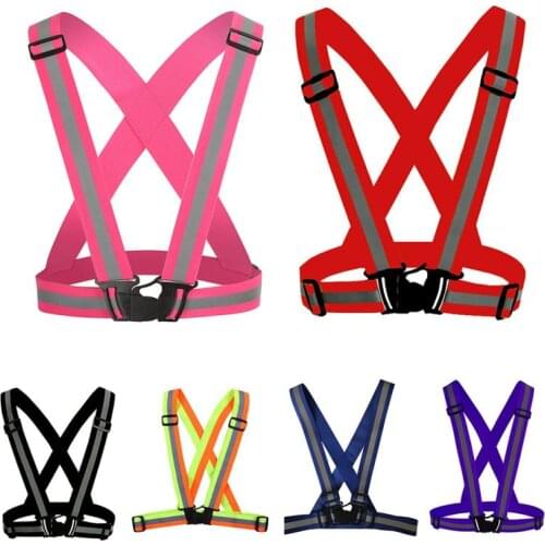 Breathable Highlight Reflective Vest Night Work Security Running Cycling Safety Adjustable Safety Vest Elastic Band