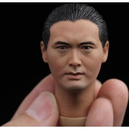 Hansome 1/6 God of Gamblers Chow Yun Fat Head Carved Gao Jin Head Model Figure sculpt Toys