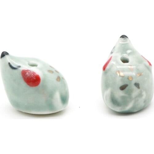 10pcs/lot Cute Animals Ceramic Beads 20x16mm Hedgehog Shape Pendants Spacer Straight Hole Handmade DIY Popular Jewelry Accessory