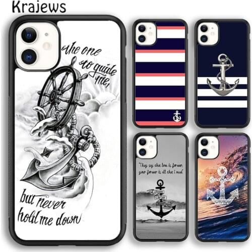 Krajews Classical Small Anchors Phone Case Cover For iPhone 5s 6s 7 8 plus X XR XS 11 12 pro max Samsung Galaxy S8 S9 S10 Plus