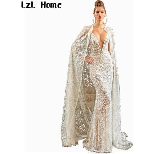 LzL Home Wedding shawl white geometric cross little sequin dress shawl ivory white sequins women cape