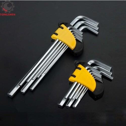 9pcs Allen Wrench Set Hex Key Set Long Arms and Short Arms Allen Key Set Wrench Screwdriver Tool Kit Flat Head Hex Wrench Set