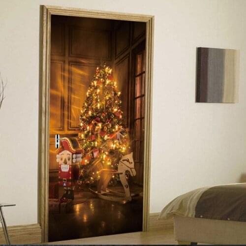 Colomac renovation wall door sticker waterproof christmas sticker 3d PVC waterproof DIY home bedroom decoration accessories