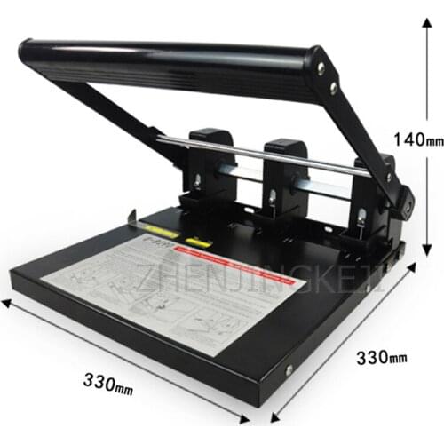 Small Manual Three Holes Hole Puncher Equipment Heavy Metal Horizontal File Data Punching Machine Office Tools Adjustable Margin