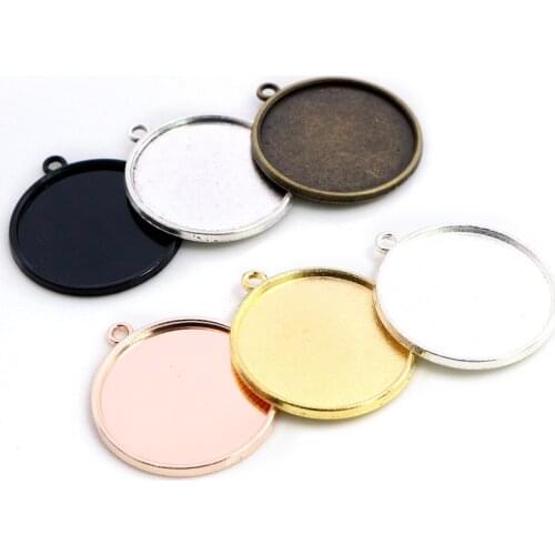 New Fashion 10pcs 25mm Inner Size Antique Silver Color Bronze Rose Gold Colors Simple Cabochon Base Setting Pendant
